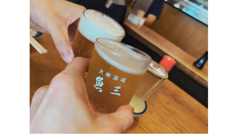 ビールで乾杯