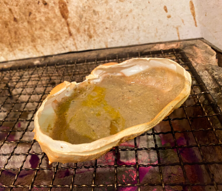 蟹味噌の甲羅焼き