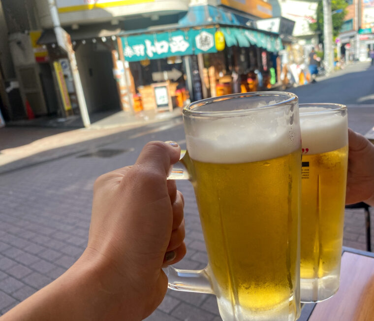 ビールで乾杯